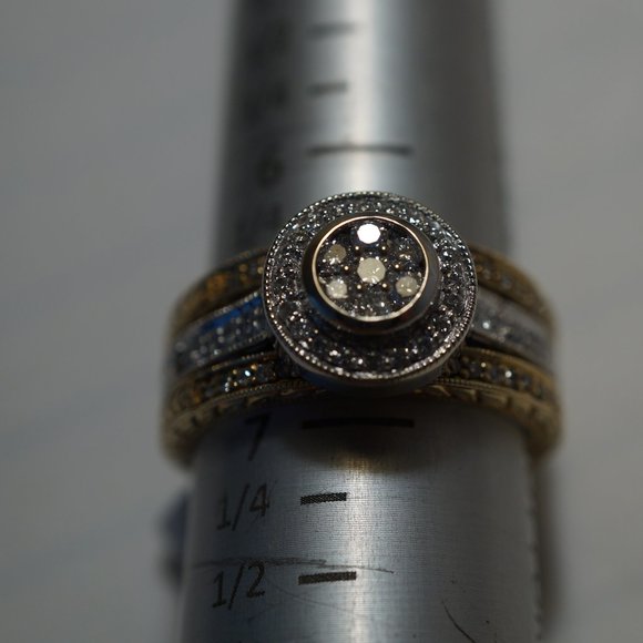 14KTT Gold Diamond ring set of 3 - Picture 5 of 8